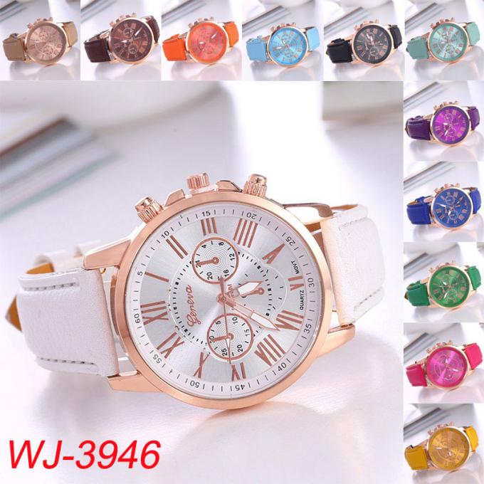 WJ-8425 중국 Wal 기쁨 중국 시계 여자 유행 8 색깔 품질 보증 합금 상자 가죽 시계