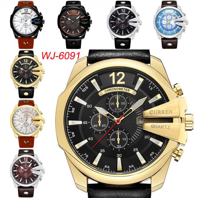 WJ-7428 CURREN 8304 매우 얇은 둥근 호화스러운 남자의 시계 최소한 디지털 방식으로 순수한 밴드 손목 시계 방수 수입된 심지 시계