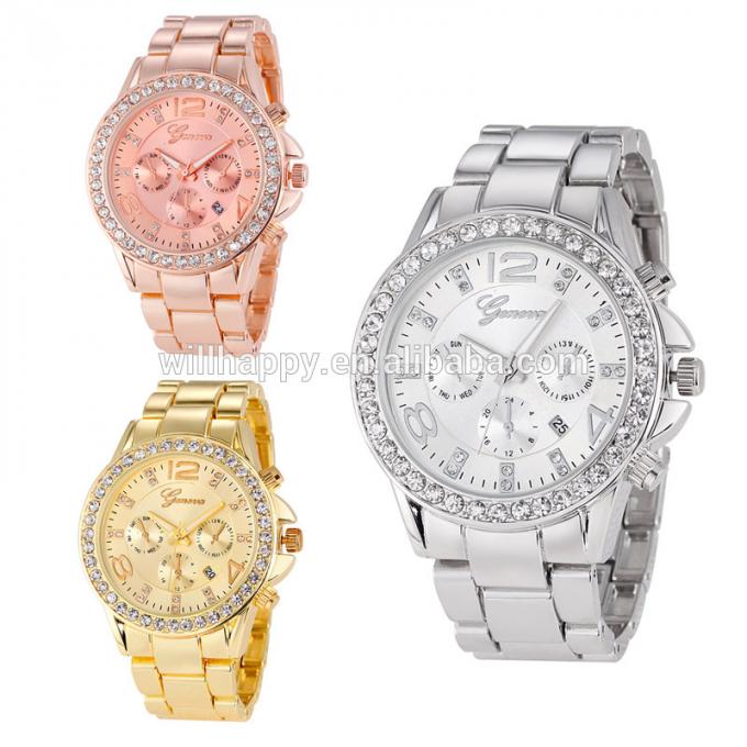 wristwatch Alloy Women WJ-6433 이우 공장 주식 유행 금 여성을 위한 호화스러운 숙녀 손목 시계 보석 시계