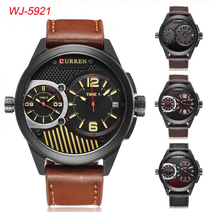 WJ-7601 새로운 CURREN 상표 유행 아마존 남자의 석영 벨트 시계 30는 방수 일본 사람 핵심 시계를 미터로 잽니다